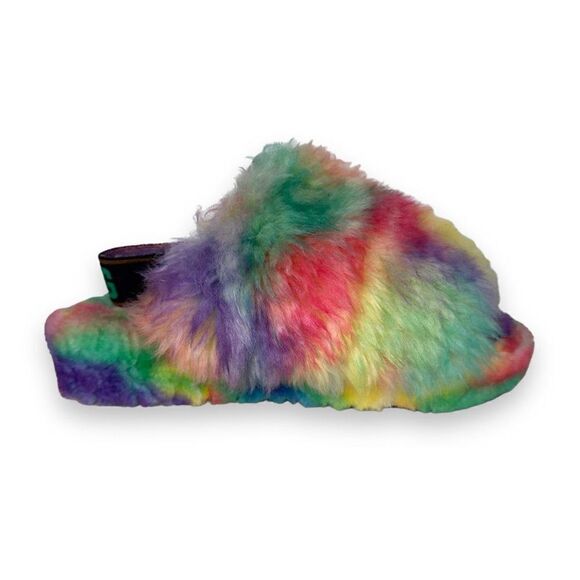 UGG Fluff Yeah "Pride" Slip-on Sandals Multicolor 1131770 Women's 6 - Picture 7 of 10